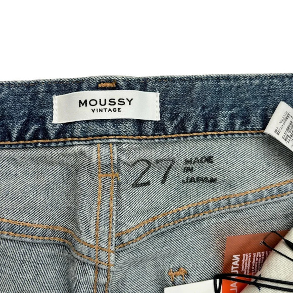 Moussy Vintage Carter Friend Jeans Blue Distressed High Rise Relaxed Jeans 27 - Picture 13 of 16